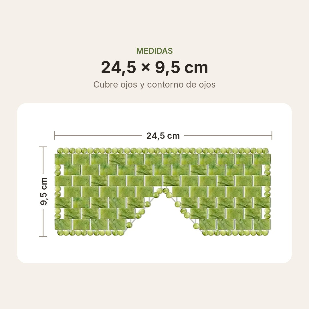 Medidas de la máscara de jade: 24,5 × 9,5 cm